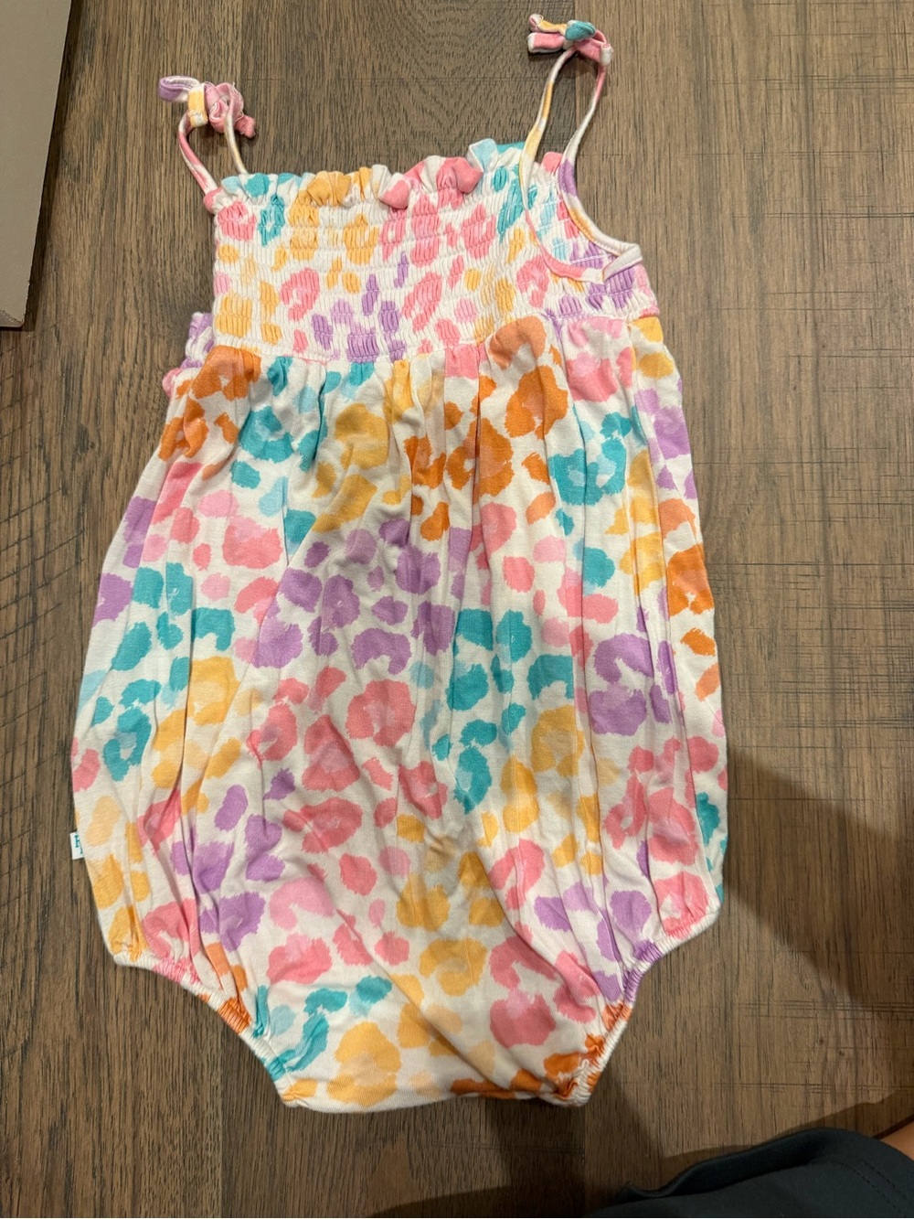 Posh Peanut rainbow leopard romper